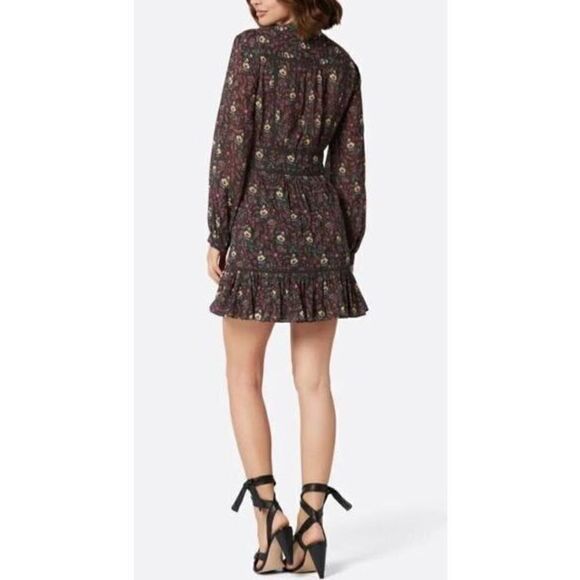 Joie D3264DA9305 Women's Sz 4 Chocolate Torte Floral Charmesse Cotton Dress - Picture 2 of 14